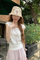 Real Shot Short-Sleeved T-shirt Summer 2025 New Trendy Back Opening Short Slim Round Neck Top Korean Style Women's Clothing Cream