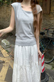 Real Shot Short-Sleeved T-shirt Summer 2025 New Trendy Back Opening Short Slim Round Neck Top Korean Style Women's Clothing Gray