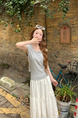 Real Shot Short-Sleeved T-shirt Summer 2025 New Trendy Back Opening Short Slim Round Neck Top Korean Style Women's Clothing Gray