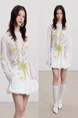 80% Tencel Tulle Summer Lazy Style Sweet Cool Round Neck Long Sleeve Top American Retro Letter Cardigan Top Women White