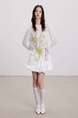 80% Tencel Tulle Summer Lazy Style Sweet Cool Round Neck Long Sleeve Top American Retro Letter Cardigan Top Women White