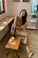 French Seaside Holiday Halter Neck Long Dress - New Summer Women's Loose Sleeveless Vest Dress in Brown with Pockets on Both Sides
