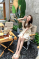 2025 New Summer Women's Wear French Tea Break Pure Desire Style High-End Small Flying Sleeve Dress in Cream