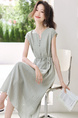 Blue Qiyun Chapter New Chinese Style Design Light Green Dress 2025 Summer New Style Dress