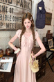 Acane Pink Long Style V Neck Waist-Cinching Short Sleeve Dress Women's Summer French Style Vintage Loose Fit Slimming A-Line Skirt in Soft Blush Pink