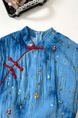 New Chinese Style National Style Eia A Yao Lantern Dream Embroidery Cheongsam Dress Women's Summer Beaded Halo Dyeing Long Skirt in Sky Blue