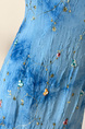 New Chinese Style National Style Eia A Yao Lantern Dream Embroidery Cheongsam Dress Women's Summer Beaded Halo Dyeing Long Skirt in Sky Blue