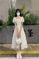 Color Block Plaid Lace-up Camisole for Women Summer 2025 New Style Han Series Loose Fit Casual in Cream