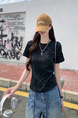 Real Shot Price Washed Do Old Positive Shoulder Short Sleeve T-Shirt Women Summer 2025 New Style Western Style Unique Chic Top Trendy in Black