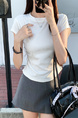 Real Shot Price Wrinkles Waist-cinching Positive Shoulder Short Sleeve T-Shirt Women Summer 2025 New Style Design Sense Slim Fit Short Style Top in Off-White