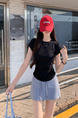 Real Shot Price Wrinkles Waist-cinching Positive Shoulder Short Sleeve T-Shirt Women Summer 2025 New Style Design Sense Slim Fit Short Style Top in Black