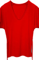 South Korea's Dongdaemun New Hot Girl Shows Body Sexy Feminine Lace-up Waist Short-sleeved T-shirt Top in Red