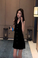 Black Dress 2025 Summer New Style This Year Popular Small French Style High-End Temperament Vest Dress