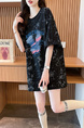 Real Shot and Real Price Douyin Quality/Pure Cotton/Back Collar/Loose Mid-Length Tie-Dye Fashion Top in Black