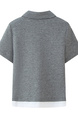Real Shot of a Large Number of Spot Short-Sleeved T-Shirts for Women 2025 New Summer Casual Simple Fake Two-Piece Polo  Gray