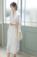 Student Korean Version of Long-Sleeved Shirt Dress for Women in White, Medium-Length, Loose and Slim, Lazy Shirt