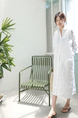 Student Korean Version of Long-Sleeved Shirt Dress for Women in White, Medium-Length, Loose and Slim, Lazy Shirt