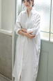 Student Korean Version of Long-Sleeved Shirt Dress for Women in White, Medium-Length, Loose and Slim, Lazy Shirt