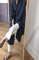 Student Korean Version of Long-Sleeved Shirt Dress for Women in Navy Blue, Medium-Length, Loose and Slim, Lazy Shirt