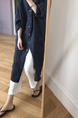 Student Korean Version of Long-Sleeved Shirt Dress for Women in Navy Blue, Medium-Length, Loose and Slim, Lazy Shirt