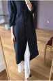 Student Korean Version of Long-Sleeved Shirt Dress for Women in Navy Blue, Medium-Length, Loose and Slim, Lazy Shirt