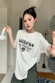 Real Shot and Real Price 2025 New Summer Printed Half-Sleeved Loose Short-Sleeved T-Shirt for Women in Light Gray