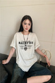 Real Shot and Real Price 2025 New Summer Printed Half-Sleeved Loose Short-Sleeved T-Shirt for Women in Light Gray