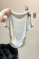 Real shot of Korean sweet hot girl V-neck straight shoulder short-sleeved T-shirt female summer petite short slim gray