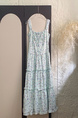 Monday 5.7/10:00am Hanano Overture Chest Drawstring Lace Patchwork Suspender Dress with Large Skirt - Light Blue