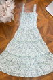 Monday 5.7/10:00am Hanano Overture Chest Drawstring Lace Patchwork Suspender Dress with Large Skirt - Light Blue