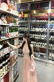 Real Price and Real Shot Dress Women's Lace Stitching French Long Skirt - Light Pink