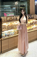 Real Price and Real Shot Dress Women's Lace Stitching French Long Skirt - Light Pink