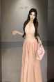 Real Price and Real Shot Dress Women's Lace Stitching French Long Skirt - Light Pink