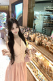Real Price and Real Shot Dress Women's Lace Stitching French Long Skirt - Light Pink