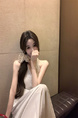 Real Price and Real Shot Dress Women's Lace Stitching French Long Skirt - White
