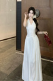 Real Price and Real Shot Dress Women's Lace Stitching French Long Skirt - White