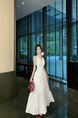 Real Price and Real Shot Dress Women's Lace Stitching French Long Skirt - White