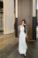 Real Price and Real Shot Dress Women's Lace Stitching French Long Skirt - White