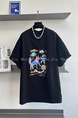 Korean Plus Size Women's Clothing 21 Cotton 210g 100% Cotton All-Match Round Neck Printed Letter Short-Sleeved - Black