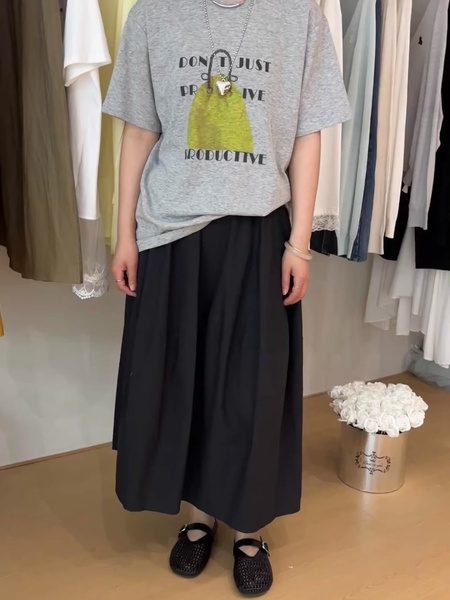 Korean Plus Size Women's Clothing 21 Cotton 210g 100% Cotton Letter Printed Bag T-Shirt Women's Loose Top - Gray
