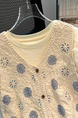 Gentle Style Suit for Women 2025 Summer New Hollow Vest Short-Sleeved T-Shirt Two-Piece Suit - Cream