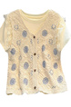 Gentle Style Suit for Women 2025 Summer New Hollow Vest Short-Sleeved T-Shirt Two-Piece Suit - Cream