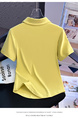 Real Shot 2025 Korean Version of the Polo Collar New Yellow Color Buttons Heavy Embroidery Straight Shoulder Slim Fit