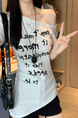 Real Shot of Threaded 210g Short-Sleeved T-Shirt Summer 2025 New White Short Slim-Fitting Off-Shoulder Trendy Oblique