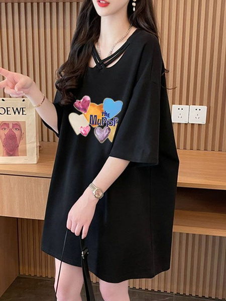 Official Pictures and Real Prices Douyin Quality/Back Collar/Lose Mid-Length Stylish V-Neck Design Top in Black