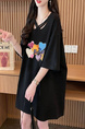 Official Pictures and Real Prices Douyin Quality/Back Collar/Lose Mid-Length Stylish V-Neck Design Top in Black