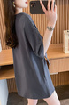 Real Shot and Real Price Douyin Quality/Pure Cotton/Back Collar/Medium and Long Loose Slit Strap Design T in Gray