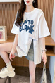 Real Shot and Real Price Douyin Quality/Pure Cotton/Back Collar/Medium and Long Loose Slit Strap Design T in White