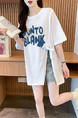Real Shot and Real Price Douyin Quality/Pure Cotton/Back Collar/Medium and Long Loose Slit Strap Design T in White