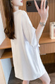 Real Shot and Real Price Douyin Quality/Pure Cotton/Back Collar/Medium and Long Loose Slit Strap Design T in White